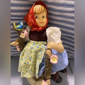 Hummel, Porcelain, ‘Apple Tree Girl’ and ‘Apple Tree Boy’ dolls and Tree stand